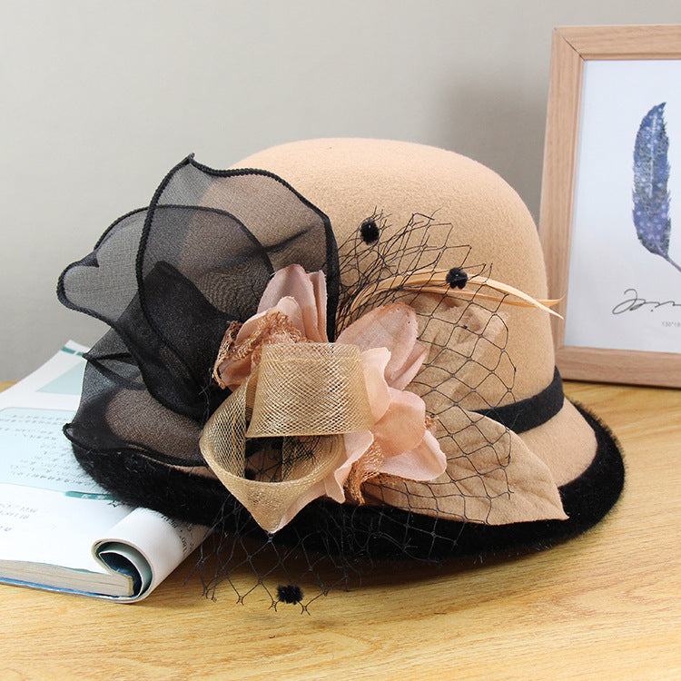 Woolen Hat British Vintage Top Hat Female All-matching Elegant Temperament