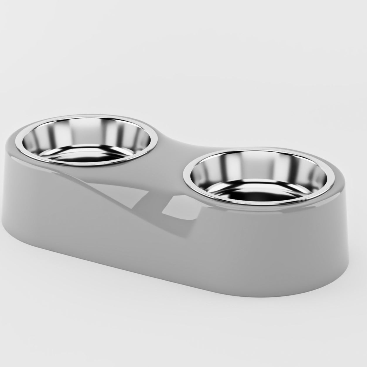 Alloy Solid Color Separation Design Cat Water Bowl
