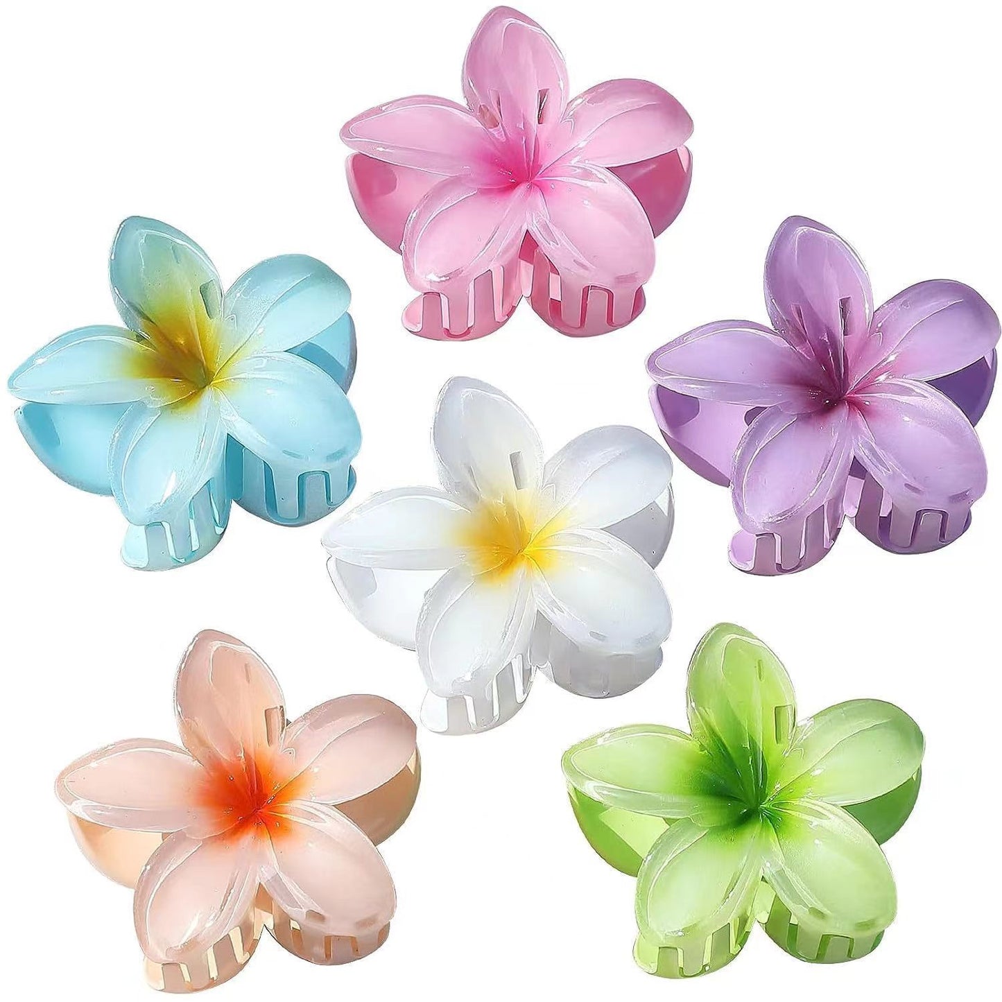 Women's Colorful Plumeria Rubra Barrettes Flowers