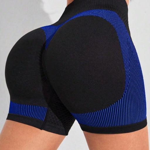 Sømløse sportsshorts til kvinder med ferskenformende høj talje
