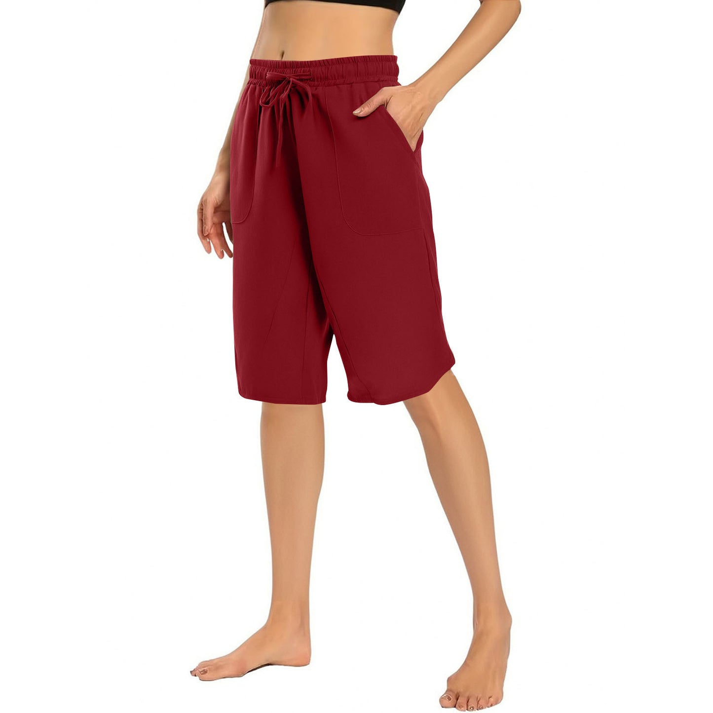 Cotton Linen Capri Pants Loose Wide Leg Women's Hip Hop Sports Bermuda Shorts