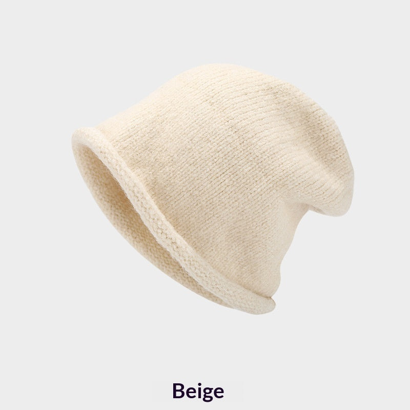 Dame Efterår/Vinter Beanie med rullet kant for varme