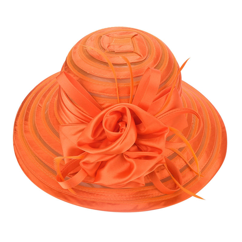 European And American New Crystal Organza Banquet Hat