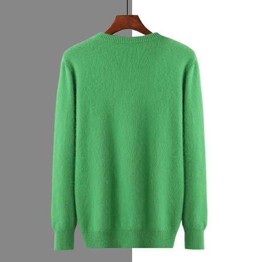 Vinter Tyk Rundhalset Pullover i Minkuld Blanding