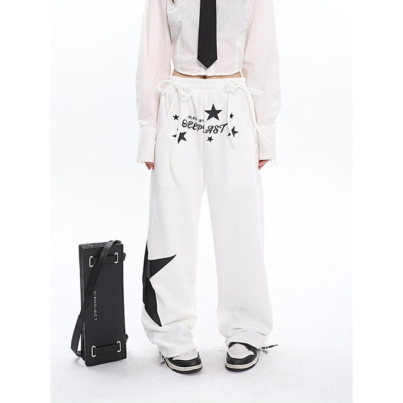 American Retro High Street Hiphop Hip Hop Print Track Sweatpants