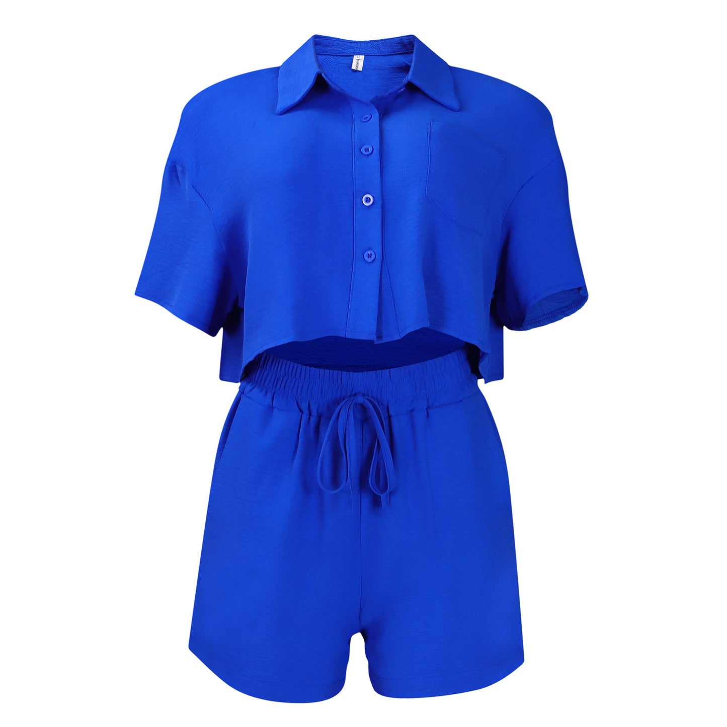 Women's Loose-fitting Short-sleeve Top And Shorts Set
