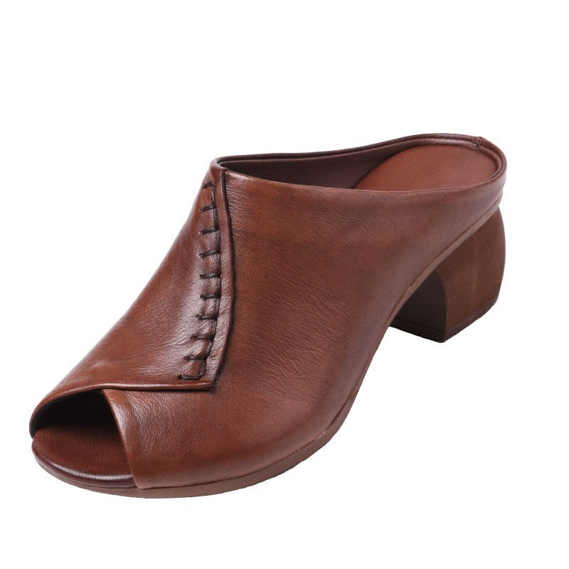 Women's Summer High-heeled Half Slippers