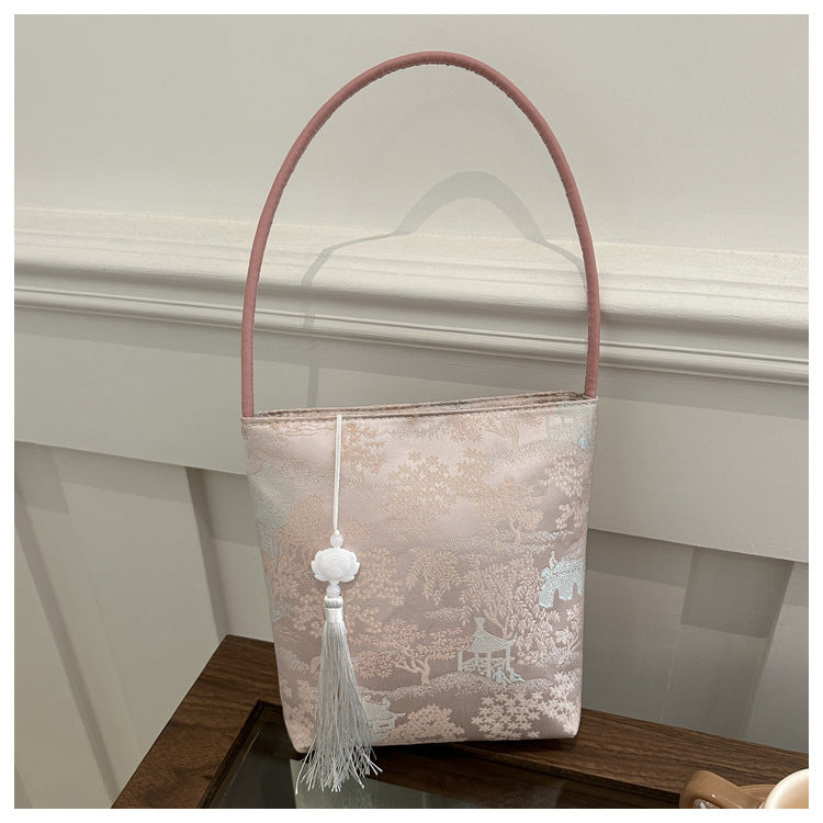 Chinese-style Handbag With A Vintage Hanfu-inspired Design Single-shoulder Bag