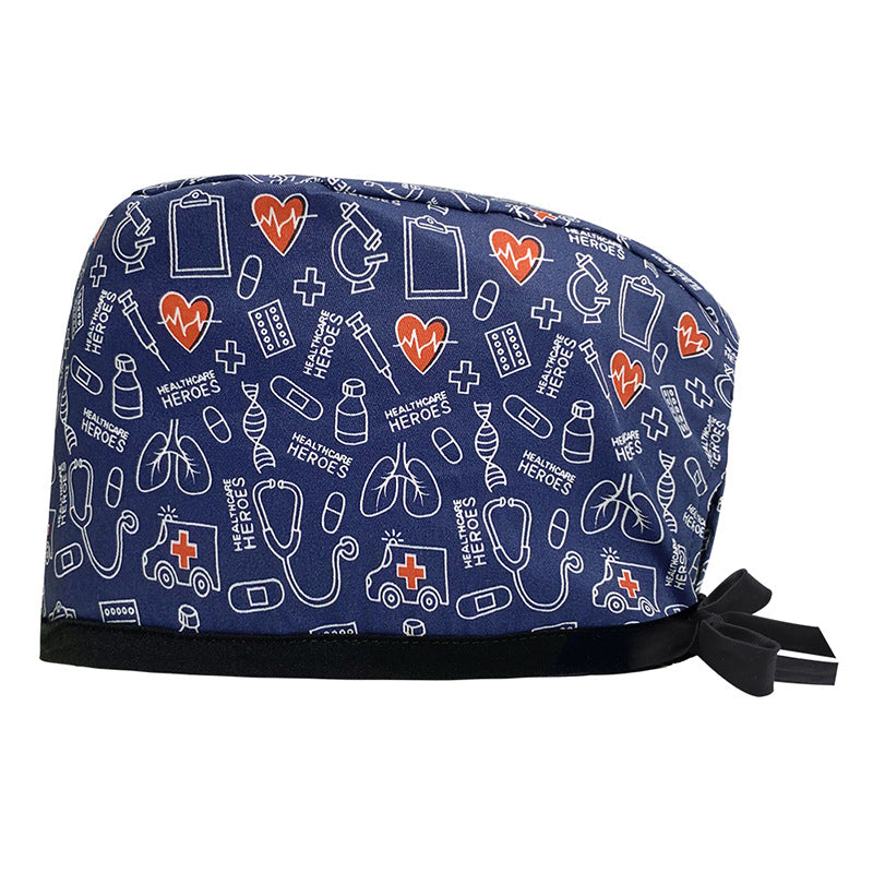 Cotton Printed Operating Cap Dentist Dental Clinic Scrub Cap Men