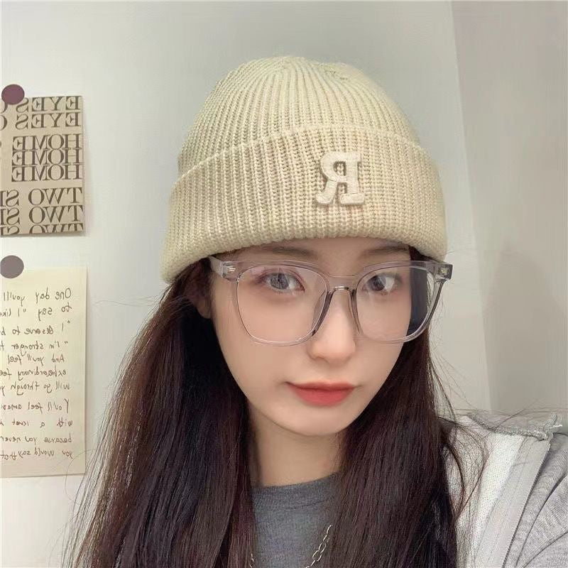 Winter Women's Good-looking Round Face Korean Knitted Woolen Cap
