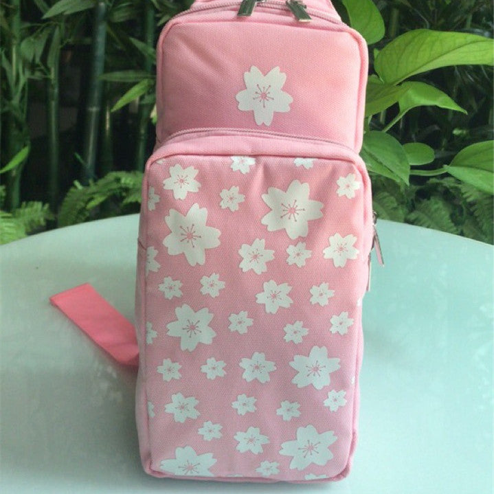 Portable Sakura Print Storage Shoulder Bag