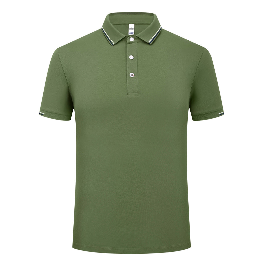 Washed Cotton Polo Shirt Short Sleeve Lapel