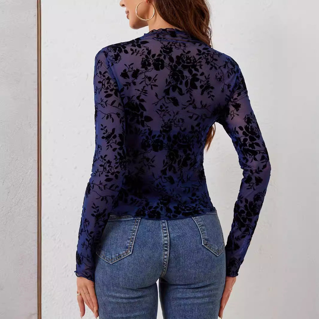 Single Layer Bra-free Stand-collar Gauze Undershirt