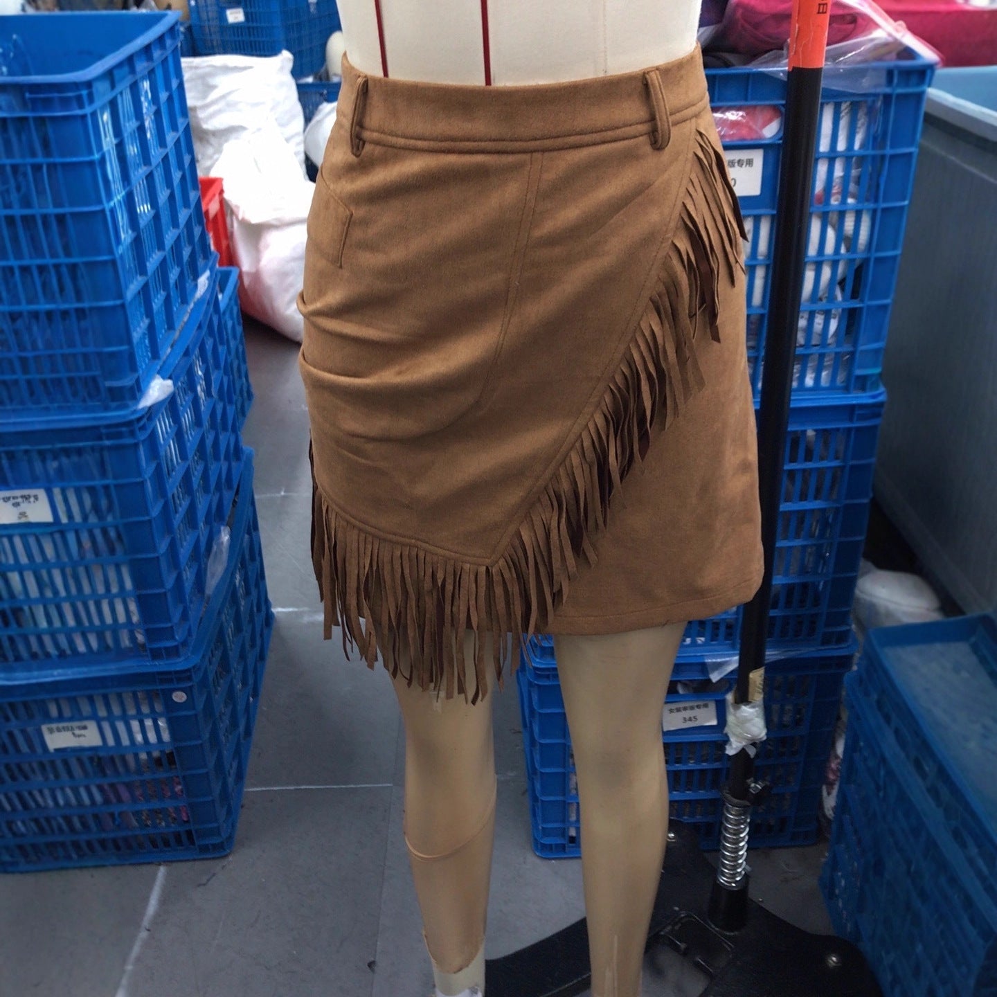 Womens Retro Western-Style Suede-Like Casual Skirt