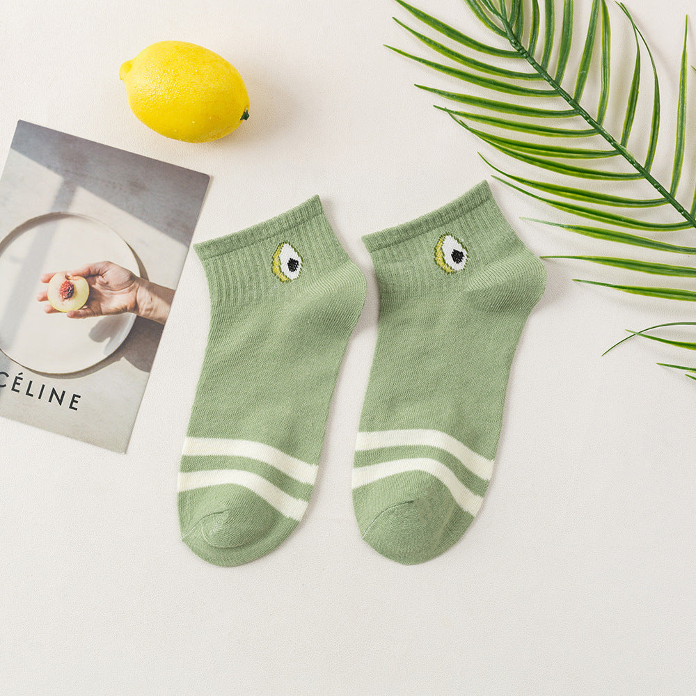Women's Fashion Simple Avocado Short Tube Socks