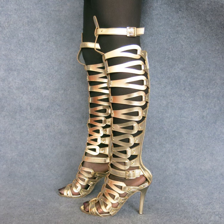 European And American Fashion Hollow Punk Rivet Personality Cool Boots