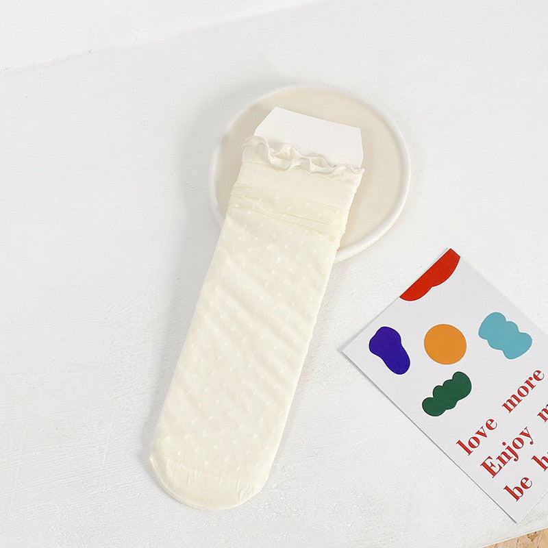 Spring And Autumn Thin Glass Silk Tube Socks Japanese Socks Ins