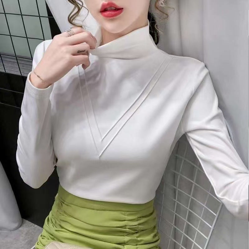 Womens Long-sleeve Mock-neck Base Layer Top