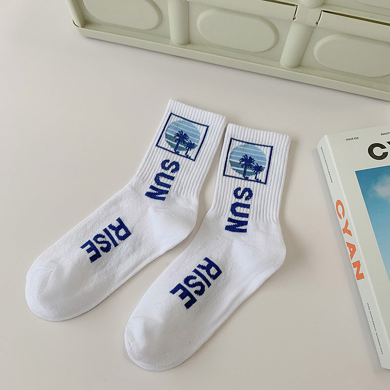 Men's And Women's Fashionable Cotton Outer Mid-calf Socks