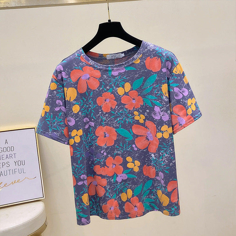 Slimming Fashionable All-match Cotton T-shirt For Women
