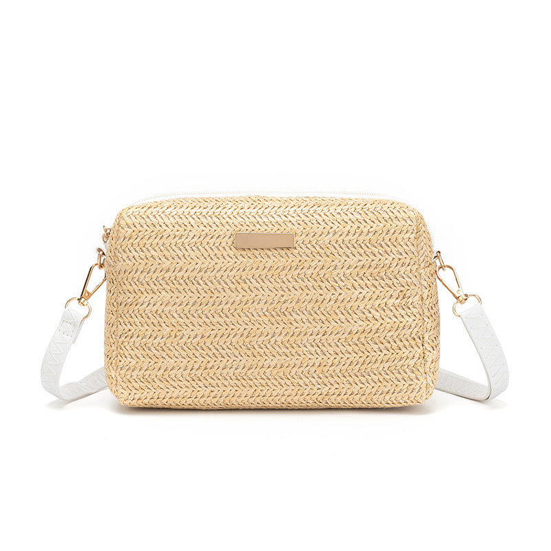 Braided Single Shoulder Cross-body Beach Bag Female