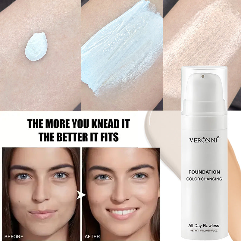 15ML Temperature-changing Skin Color Liquid Foundation Brightening Portable