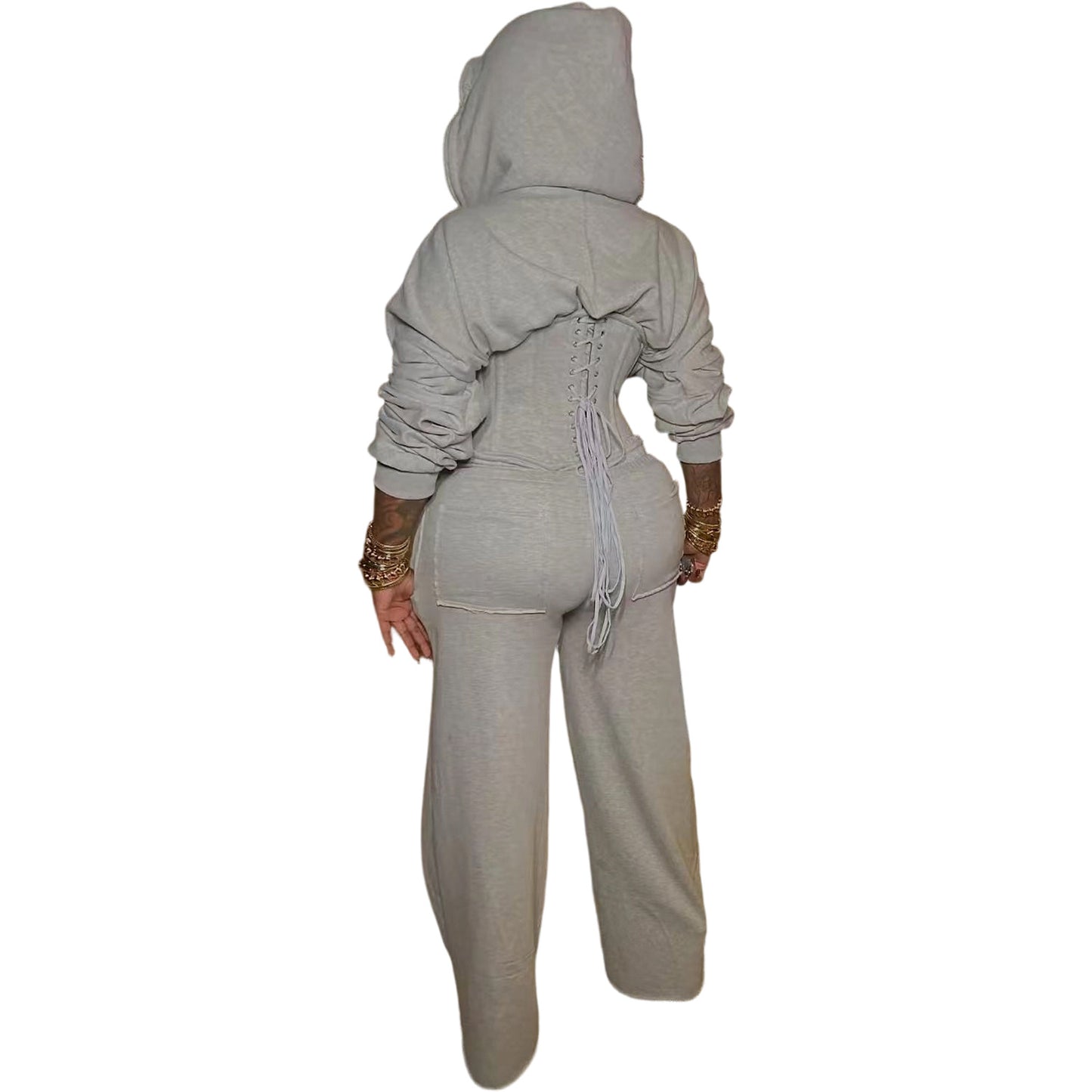 Stylish Womens Tie-Waist Casual Two-Piece Set