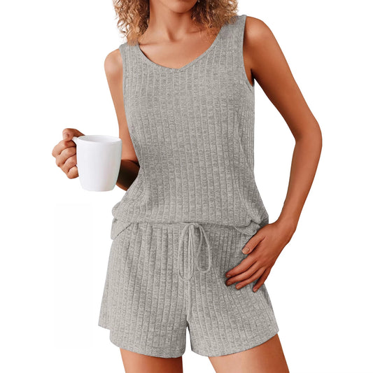 Summer New Solid Color Tank Top And Shorts Casual Fashion