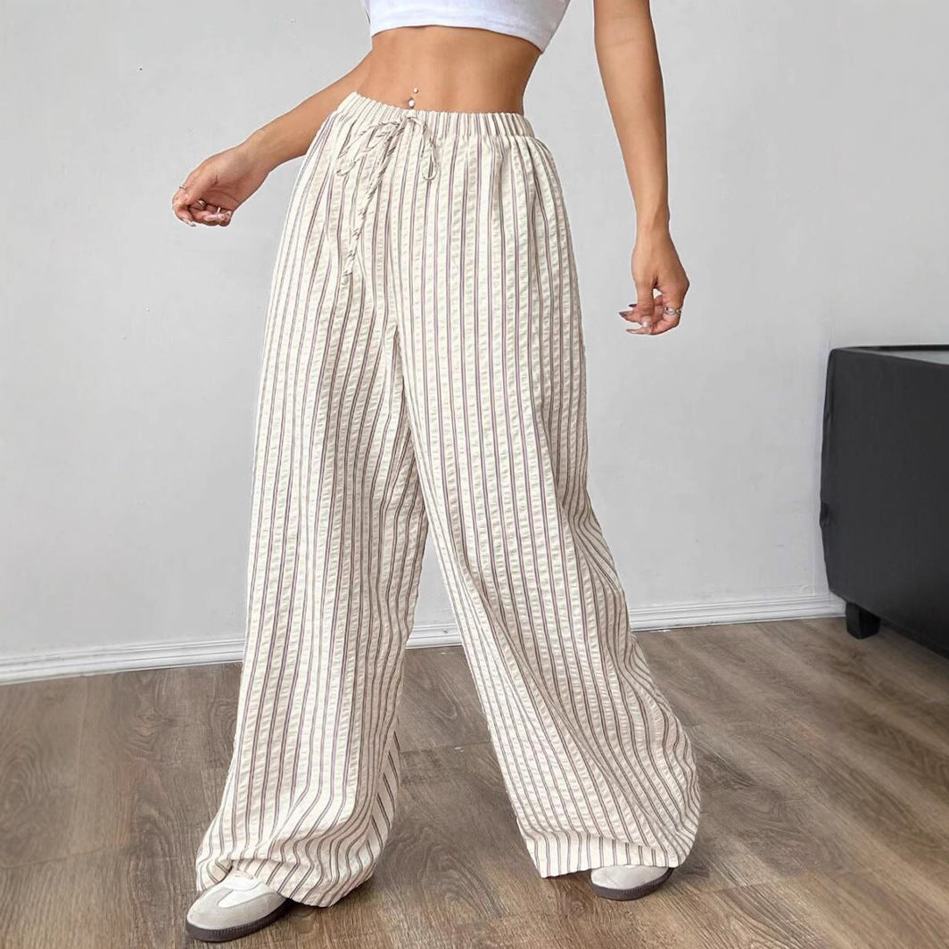 Waist-cinched Versatile Elegant Pleated Casual Pants