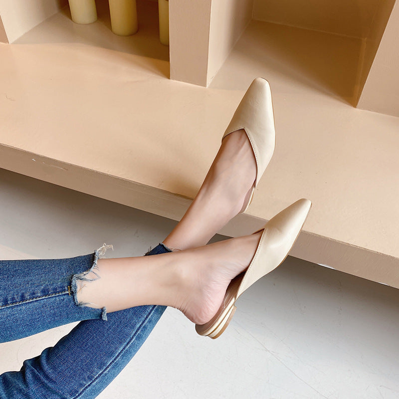 Summer New Snake Pattern Simple And Versatile Flat-heeled Muller Sandals And Slippers
