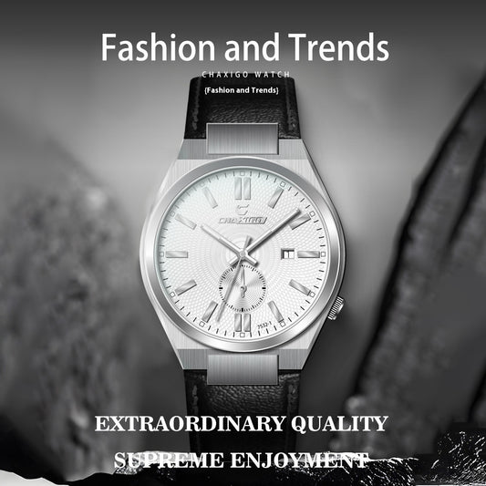 Stainless Steel Quartz Watch Waterproof Calendar Luminous Men