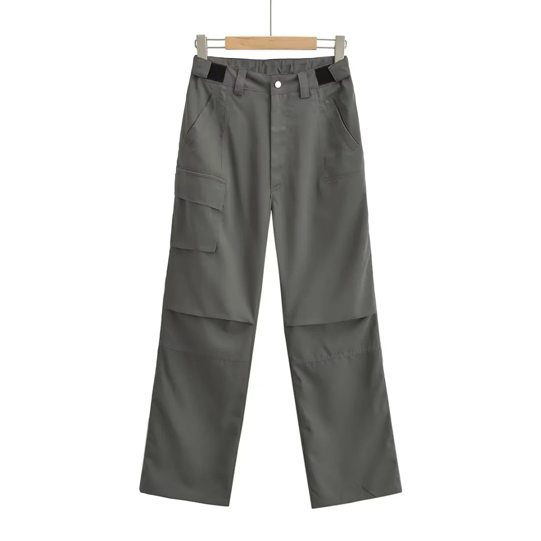Adjustable Velcro Overalls Pocket Loose Casual Pants