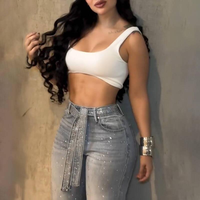 Womens Loose Slimming Straight-leg High-waisted Pants
