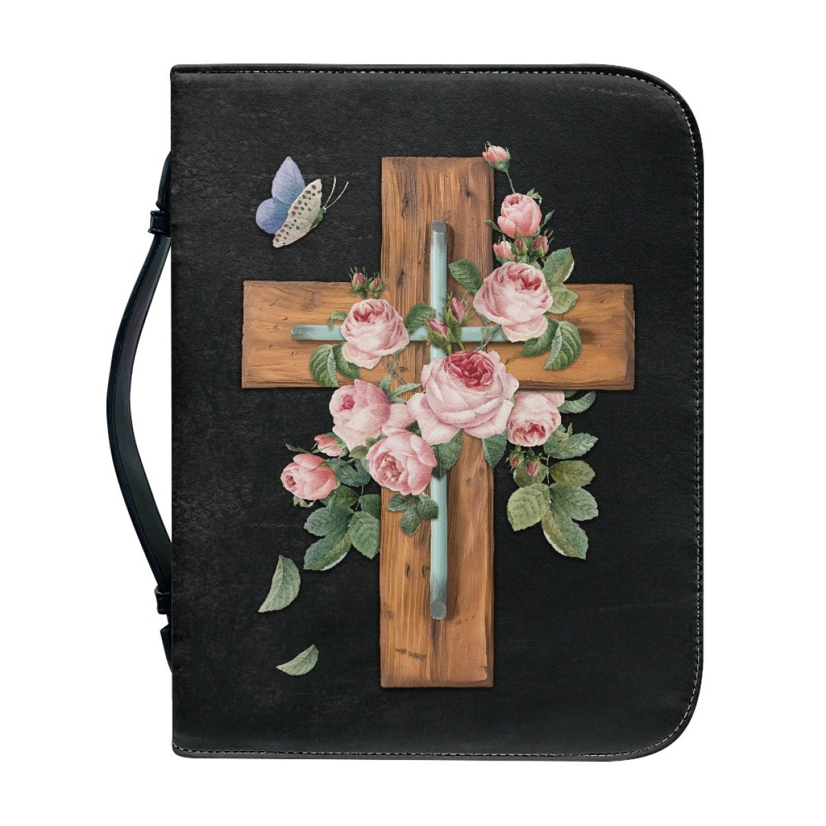 Portable Printing Book Protection Storage Holy Book Cross Sunflower Handbag