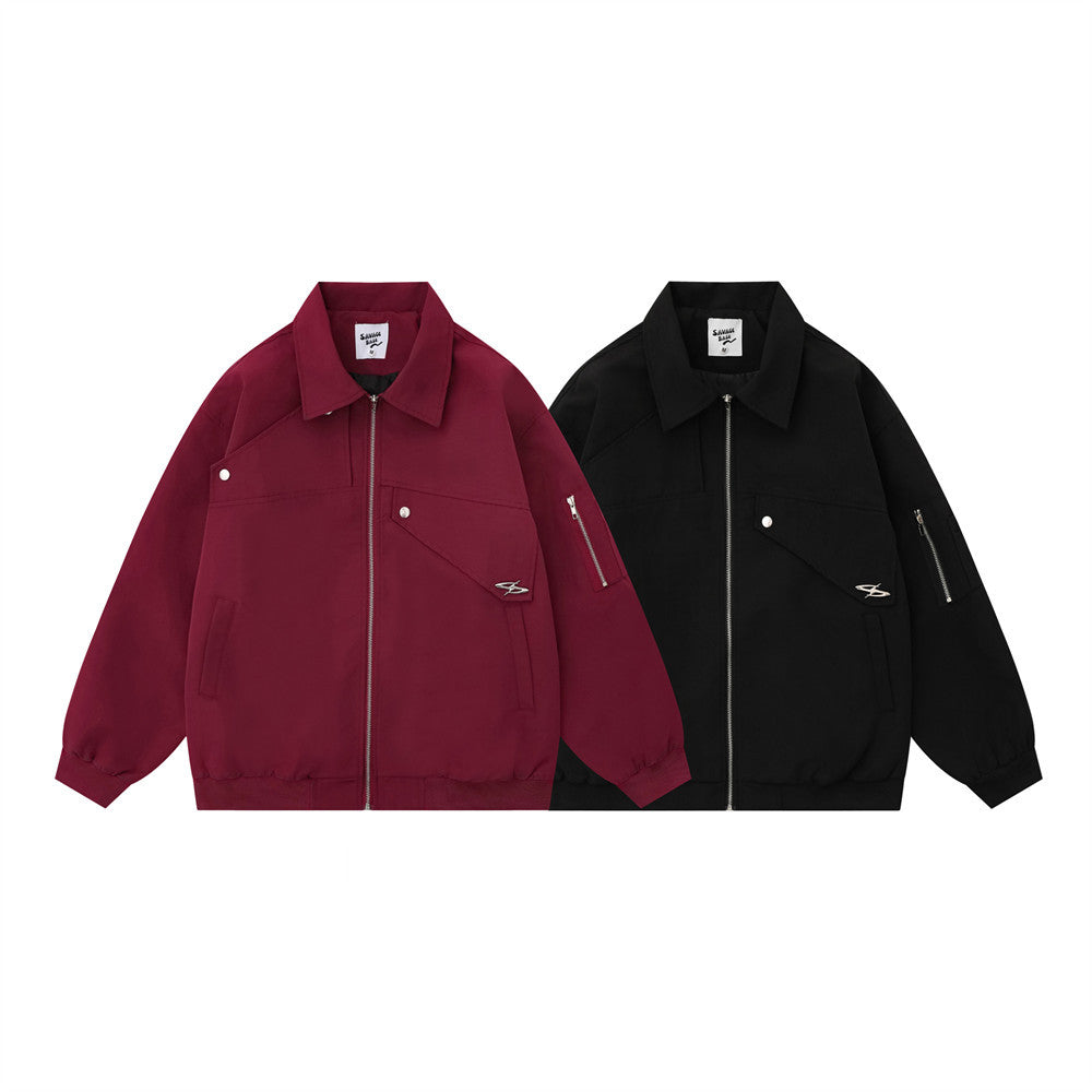 Men's Irregular Stitching Solid Color Baggy Coat