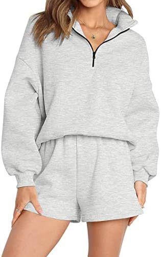 Women's Casual Three-quarter Pants Solid Color Sweatshirt Two-piece Set
