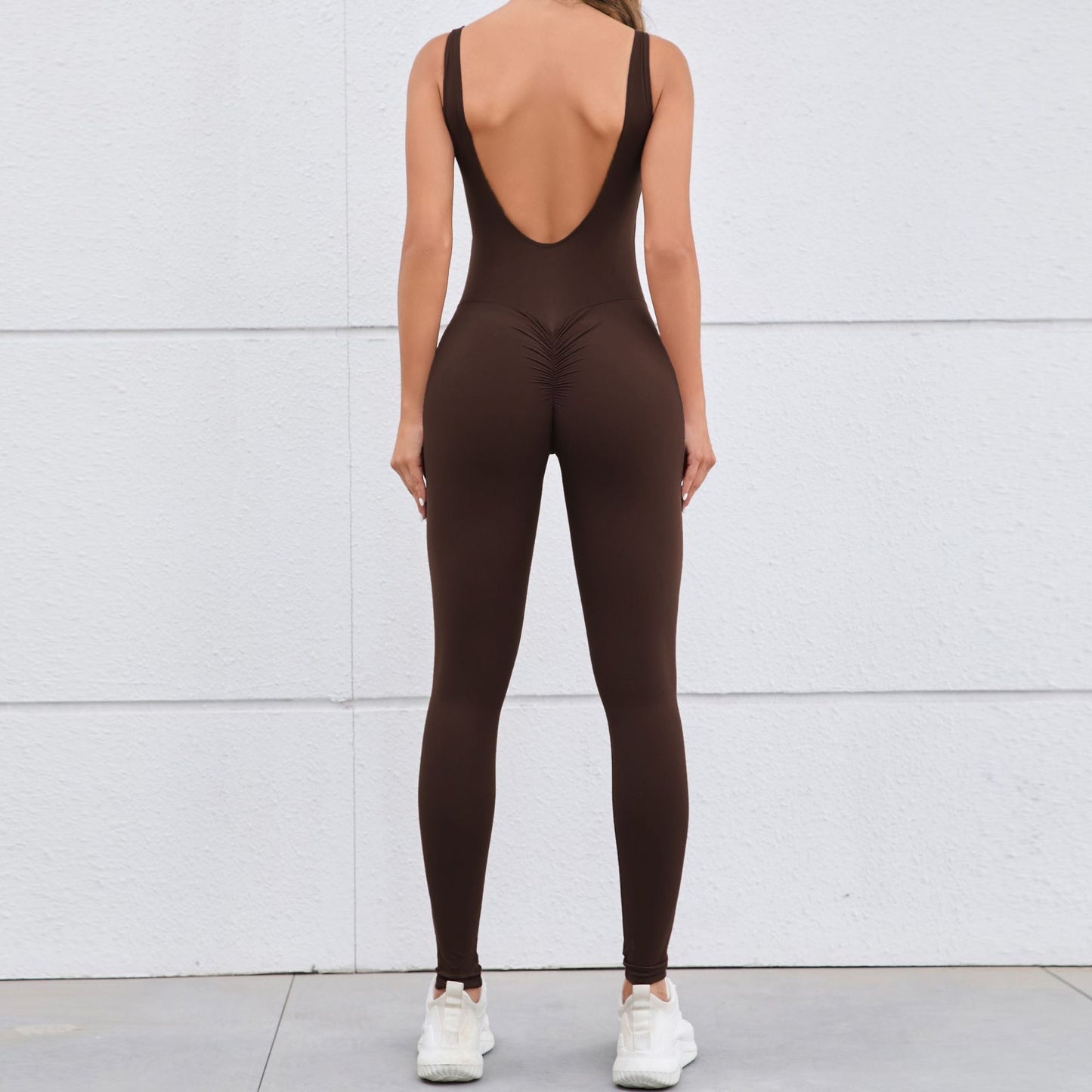 European And American Hollow Beauty Back Peach Hip Tight Yoga Jumpsuit
