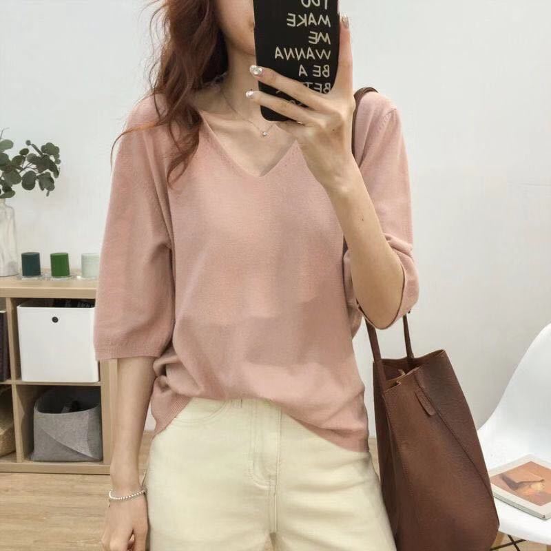 Loose Mori Girl Idle Style Drape Super Fairy Ice Silk Sweater