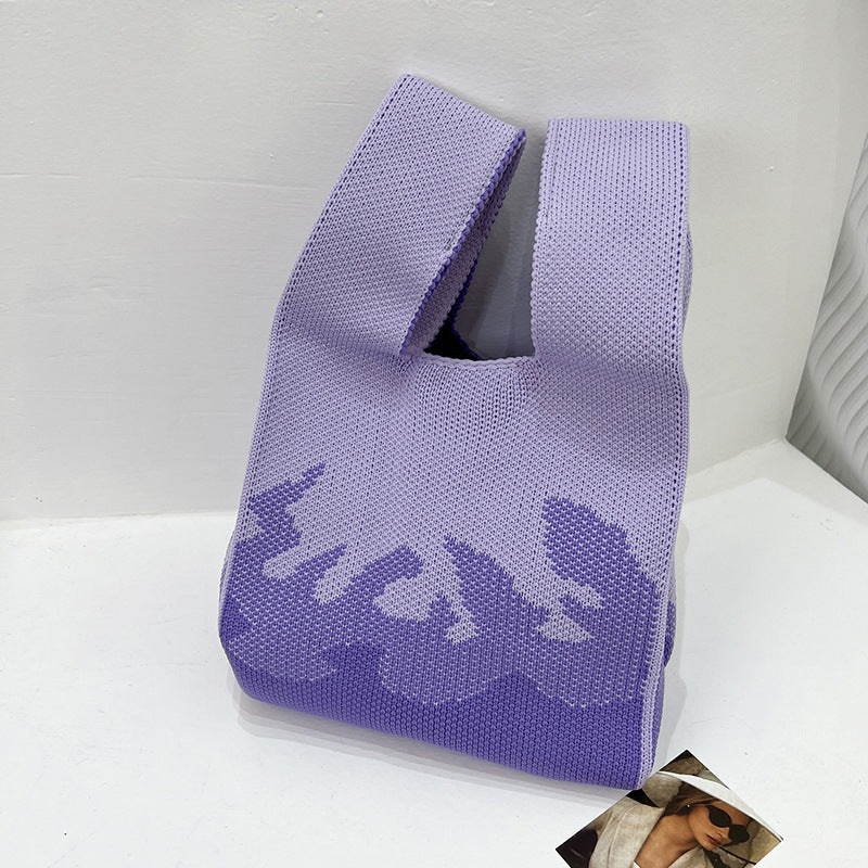 Knitted Colorful Knit Bucket Bag Handle