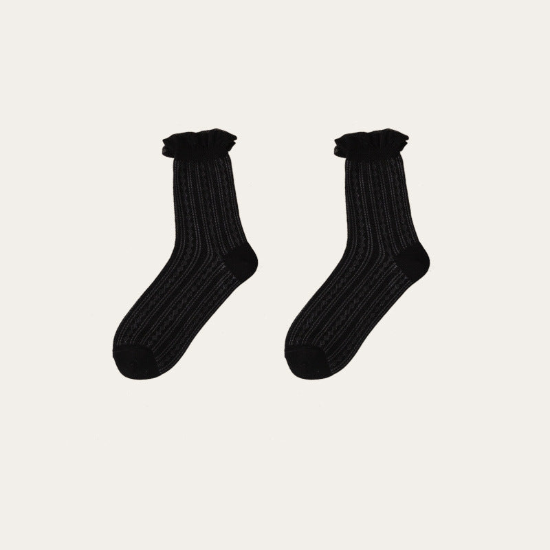 Women's Fashion Cotton Lace Socks