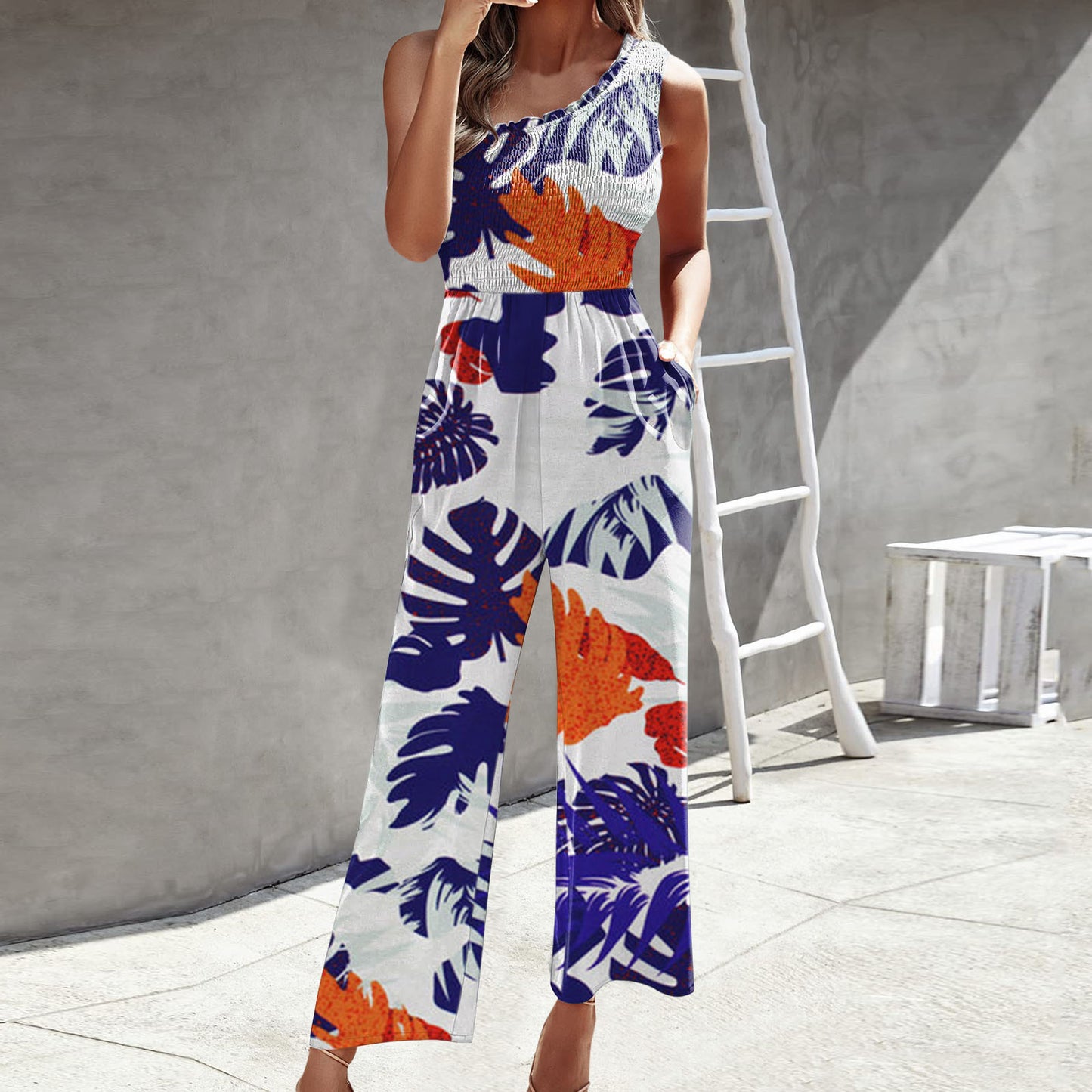 Women's Fashion Jumpsuit Cross-Shoulder Top