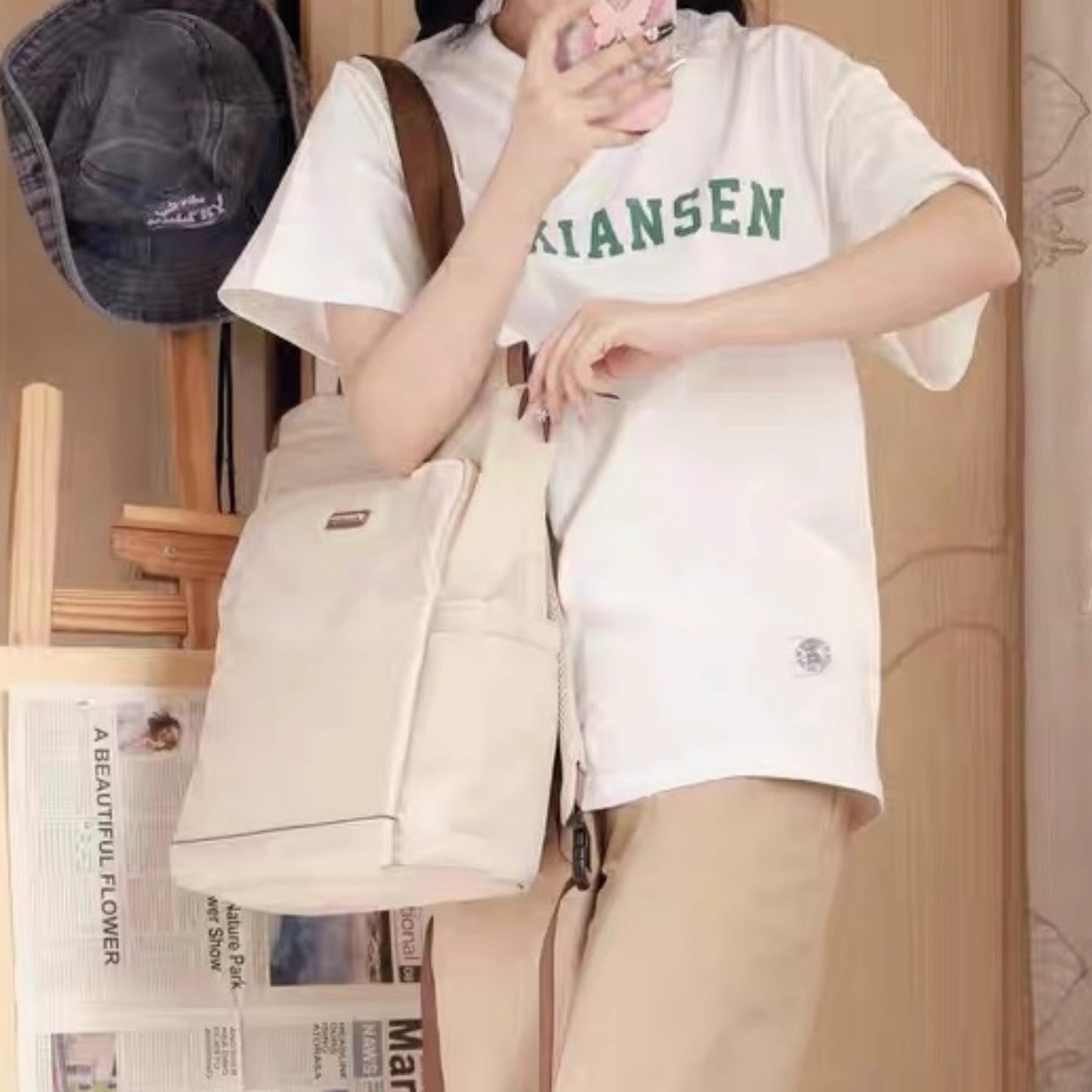 Large-capacity Womens Backpack  Simple And Practical Mom Bag