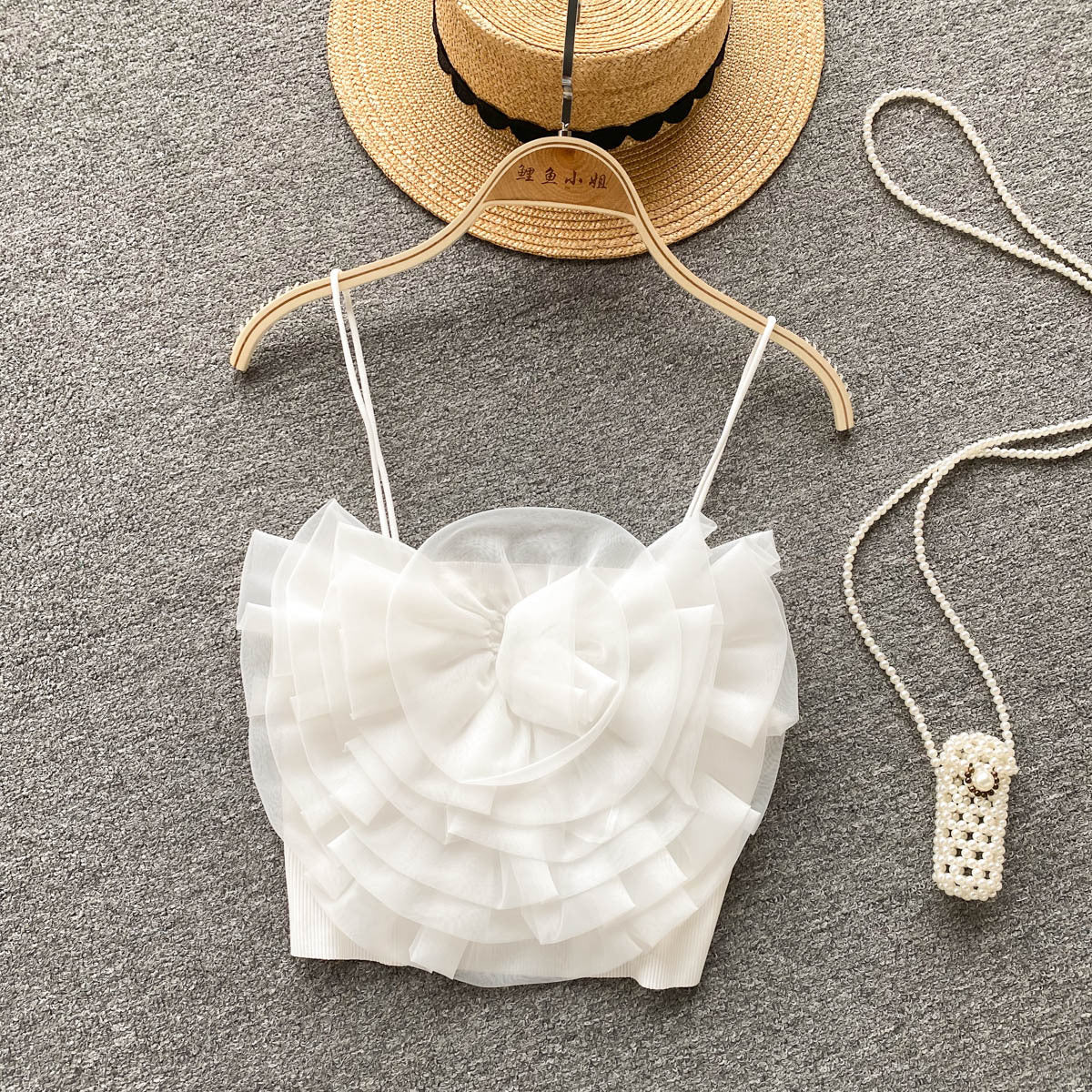 Pure Flower Camisole Dame Sommer Hot Girl Kort Top