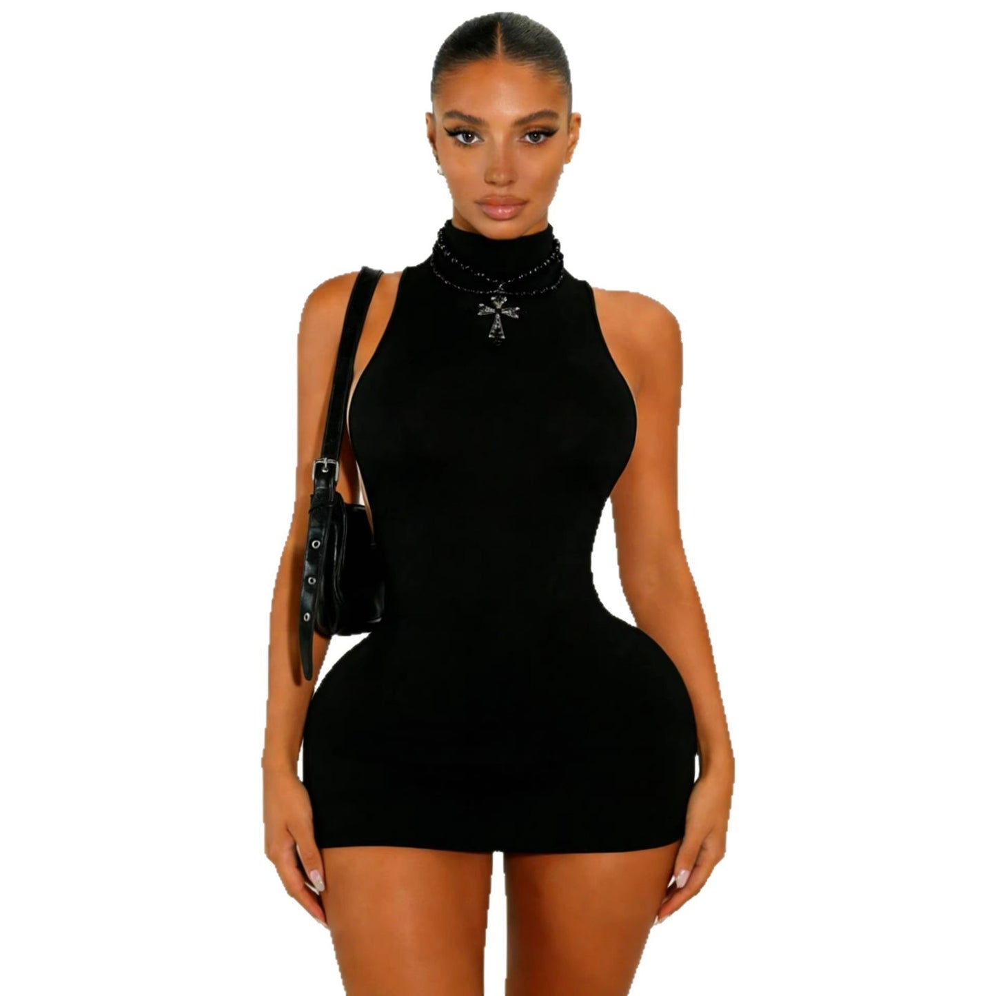 Sheer Low-cut Backless Hip-hugging Dress