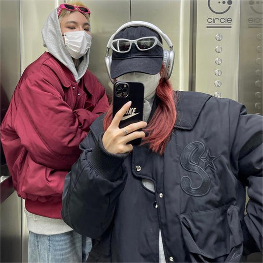 Loose Versatile Baseball Uniform Cotton-padded Jacket