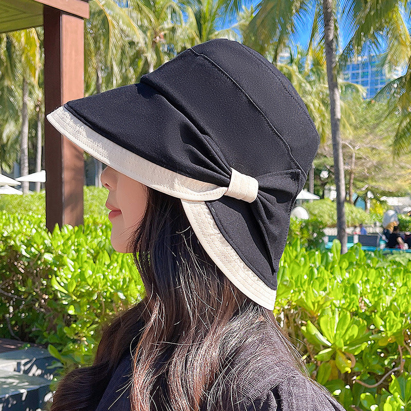 Women's Spring And Summer Korean Version Bowknot Short-brim Fisherman Hat