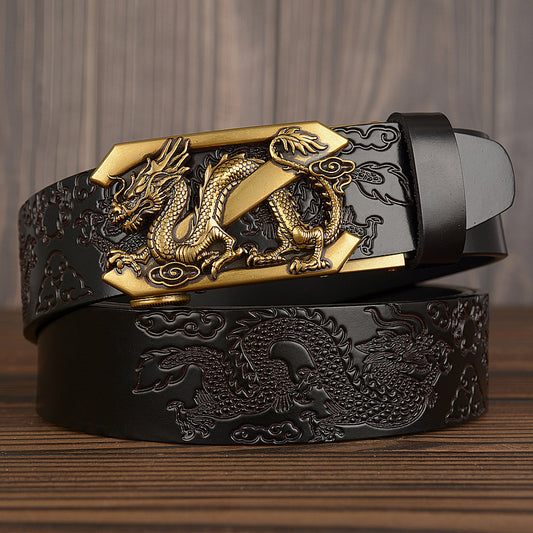 Ssangyong Play Bead Carved Men's Belt