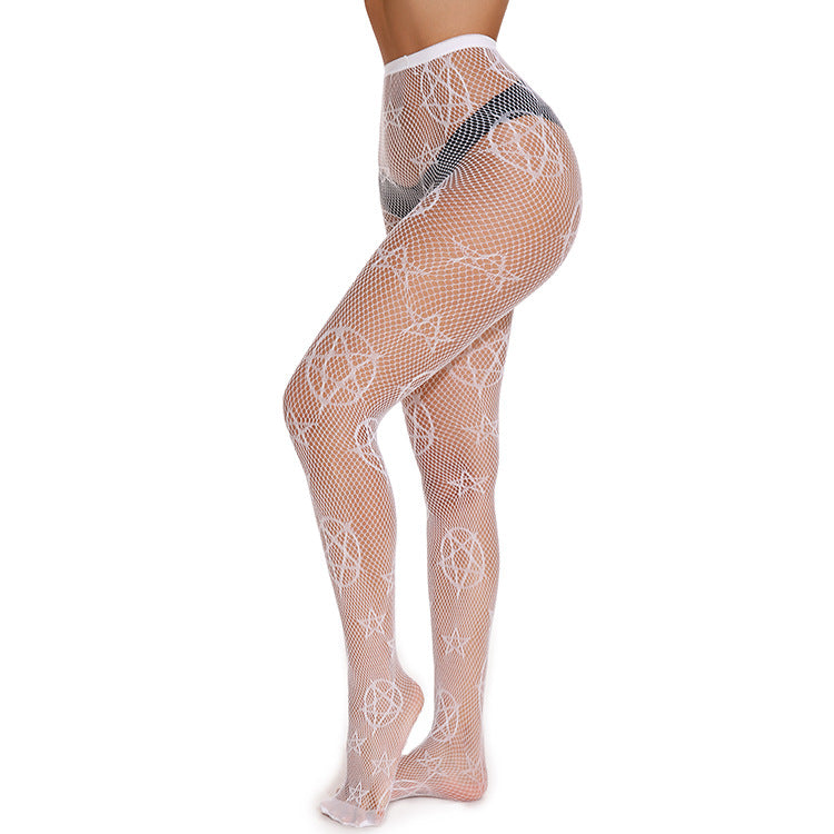 Five-pointed Star High Elastic European And American Fishnet Stockings