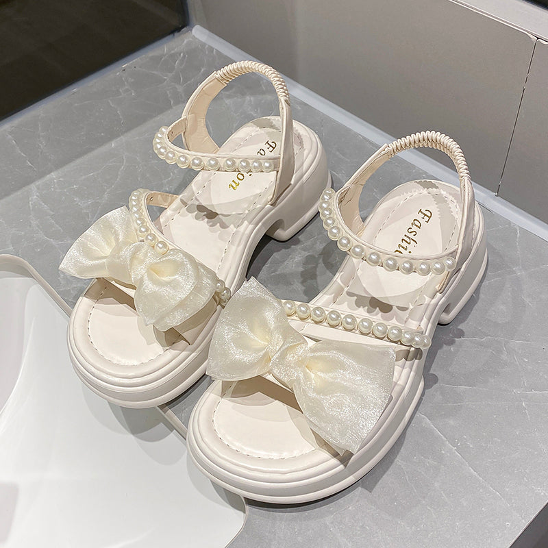 New Summer Mid Heel Bowknot Shoes