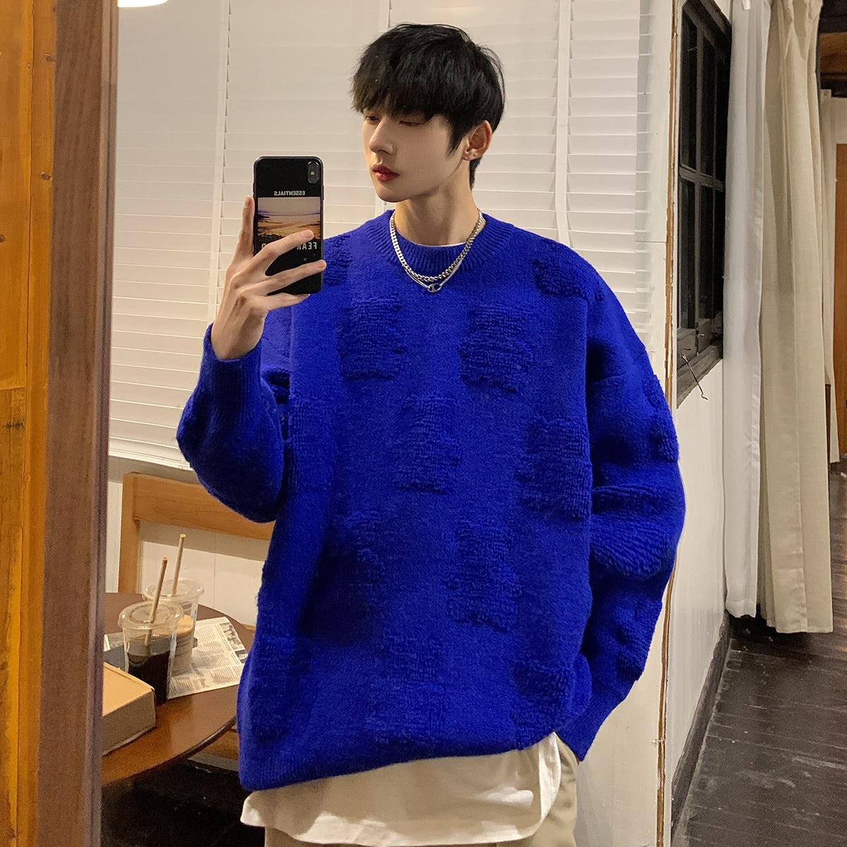 Fashionable Sweater New Knitwear Bear Jacquard